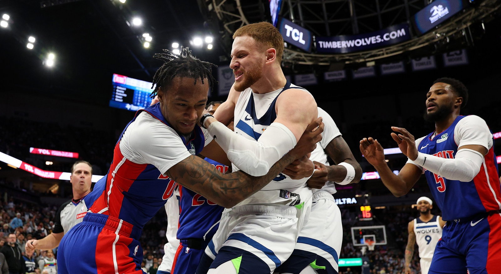 Timberwolves Pistons Brawl