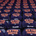 May 10, 2025; New York, New York, USA; T-shirts for the fans are placed on the seats prior to game three of the second round for the 2025 NBA Playoffs between the Boston Celtics and the New York Knicks at Madison Square Garden.