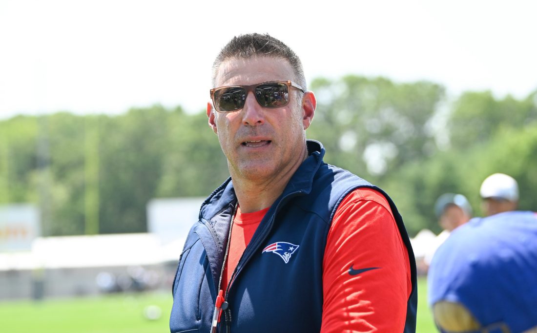 Jul 28, 2025; Foxborough, MA, USA; New England Patriots head coach Mike Vrabel leaves the practice fields after training camp at Gillette Stadium.