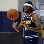 Sep 26, 2024; Denver, Co, USA; Denver Nuggets center DaRon Holmes II (14) during Denver Nuggets Media Day. Mandatory Credit: Isaiah J. Downing-Imagn Images