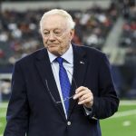 Jan 5, 2025; Arlington, Texas, USA; Dallas Cowboys owner Jerry Jones before the game against the Washington Commanders at AT&T Stadium. Mandatory Credit: Kevin Jairaj-Imagn Images