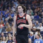 Mar 31, 2025; Oklahoma City, Oklahoma, USA; Chicago Bulls guard Josh Giddey (3) stands during the first quarter against the Oklahoma City Thunder at Paycom Center. Mandatory Credit: Alonzo Adams-Imagn Images