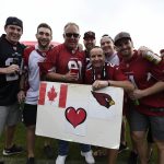 January 16, 2016; Glendale, AZ, USA; Arizona Cardinals from Canada tail gate before the NFC Divisional round playoff game the against Green Bay Packers at University of Phoenix Stadium.