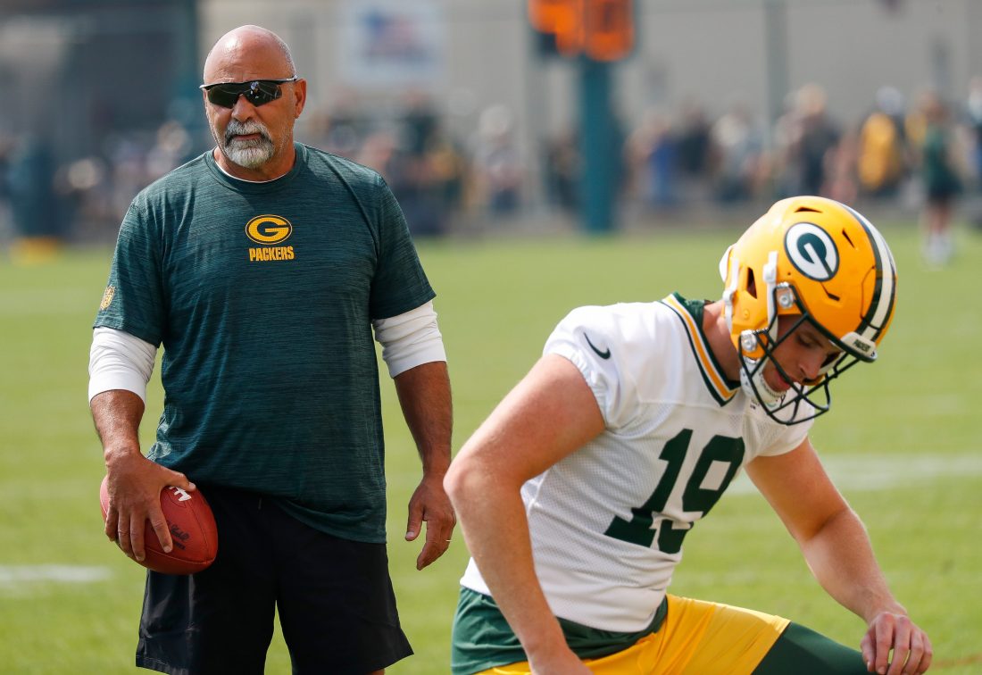 Green Bay Packers assistant head coach and special teams coordinator Rich Bisaccia surveys practice on Friday, August 1, 2025, at Ray Nitschke Field in Ashwaubenon, Wis. Tork Mason/USA TODAY NETWORK-Wisconsin