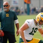 Green Bay Packers assistant head coach and special teams coordinator Rich Bisaccia surveys practice on Friday, August 1, 2025, at Ray Nitschke Field in Ashwaubenon, Wis. Tork Mason/USA TODAY NETWORK-Wisconsin
