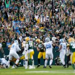 Fans cheer during the season opener between the Green Bay Packers and Detroit Lions on Sept. 7, 2025, at Lambeau Field in Green Bay, Wis. The Packers defeated the Lions 27-13.