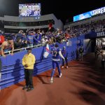 Fans wait after the game against the Baltimore Ravens and the on field interviews at Highmark Stadium in Orchard Park to get autographs and watch the players celebrate on Sept. 7, 2025. Buffalo Bills quarterback Josh Allen pauses and gives something to several boys hanging over the tunnel before he heads in.