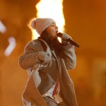 Nov 25, 2018; Edmonton, Alberta, CAN; Canadian recording artist Alessia Cara performs during halftime of the 106th Grey Cup game at The Brick Field at Commonwealth Stadium. Calgary defeated Ottawa.
