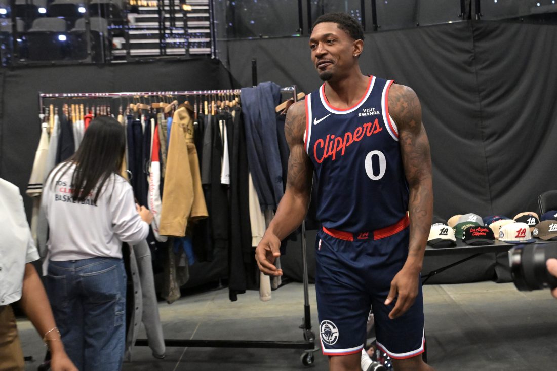Sep 29, 2025; Inglewood, CA, USA; Los Angeles Clippers guard Bradley Beal (0) photographed during media day at Intuit Dome. Mandatory Credit: Jayne Kamin-Oncea-Imagn Images
