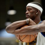 Sep 29, 2025; San Francisco, CA, USA; Golden State Warriors forward Jimmy Butler III (10) holds onto the ball during Media Day at the Chase Center. Mandatory Credit: Cary Edmondson-Imagn Images