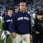 Oct 11, 2025; University Park, Pennsylvania, USA; Penn State Nittany Lions head coach James Franklin walks off the field following the game against the Northwestern Wildcats at Beaver Stadium.