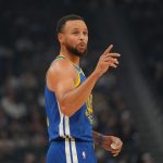 Oct 27, 2025; San Francisco, California, USA; Golden State Warriors guard Stephen Curry (30) directs teammates during a break in the action against the Memphis Grizzlies in the first quarter at the Chase Center. Mandatory Credit: Cary Edmondson-Imagn Images