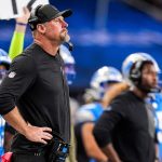 Detroit Lions head coach Dan Campbell watches a play against Minnesota Vikings during the second half at Ford Field in Detroit on Sunday, November 2, 2025.