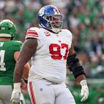 Oct 26, 2025; Philadelphia, Pennsylvania, USA; New York Giants defensive tackle Dexter Lawrence (97) against the Philadelphia Eagles at Lincoln Financial Field. Mandatory Credit: Eric Hartline-Imagn Images