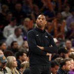Nov 10, 2025; Phoenix, Arizona, USA; New Orleans Pelicans head coach Willie Green reacts against the Phoenix Suns in the second half at the Mortgage Matchup Center. Mandatory Credit: Mark J. Rebilas-Imagn Images
