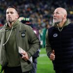 Green Bay Packers head coach Matt LaFleur jogs off the field after losing to the Philadelphia Eagles on Monday, November 10, 2025, at Lambeau Field in Green Bay, Wis. The Eagles won the game, 10-7.