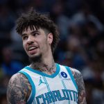 Nov 19, 2025; Indianapolis, Indiana, USA; Charlotte Hornets guard LaMelo Ball (1) looks on in the first half against the Indiana Pacers at Gainbridge Fieldhouse.