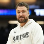 Apr 3, 2022; Sacramento, California, USA; Golden State Warriors assistant coach Chris DeMarco before the game against the Sacramento Kings at Golden 1 Center. Mandatory Credit: Darren Yamashita-USA TODAY Sports