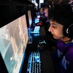 Mohak Kumar plays with Toronto Ultra Academy North America, an amateur team, during the Call of Duty League Pro-Am Classic esports tournament at Belong Gaming Arena in Columbus on May 6, 2022.