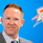 Thunder general manager Sam Presti speaks during an introductory press conference for the 2024 Thunder draft picks at Oklahoma Contemporary Arts Center in Oklahoma City on Saturday, June, 29, 2024.
