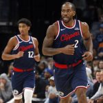 Dec 5, 2025; Memphis, Tennessee, USA; Los Angeles Clippers forward Kawhi Leonard (2) reacts during the second quarter against the Memphis Grizzlies at FedExForum.