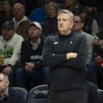 Dec 14, 2025; Minneapolis, Minnesota, USA; Minnesota Timberwolves head coach Chris Finch looks on against the Sacramento Kings in the second half at Target Center. Mandatory Credit: Jesse Johnson-Imagn Images