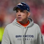 Dec 25, 2025; Kansas City, Missouri, USA; Denver Broncos head coach Sean Payton takes the field prior to a game against the Kansas City Chiefs at GEHA Field at Arrowhead Stadium. Mandatory Credit: Jay Biggerstaff-Imagn Images