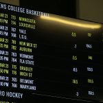 Detail of the betting and odds board during the NCAA menâ€™s college basketball tournament, at Monmouth Park's William Hill Sports Book in Oceanport, NJ Thursday March 21, 2019. Hill12 Detail of the betting and odds board during the NCAA menaTMs college basketball tournament, at Monmouth Park's William Hill Sports Book in Oceanport, NJ Thursday March 21, 2019.