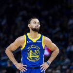 Jan 3, 2026; San Francisco, California, USA; Golden State Warriors guard Stephen Curry (30) reacts during the third quarter against the Utah Jazz at Chase Center. Mandatory Credit: John Hefti-Imagn Images