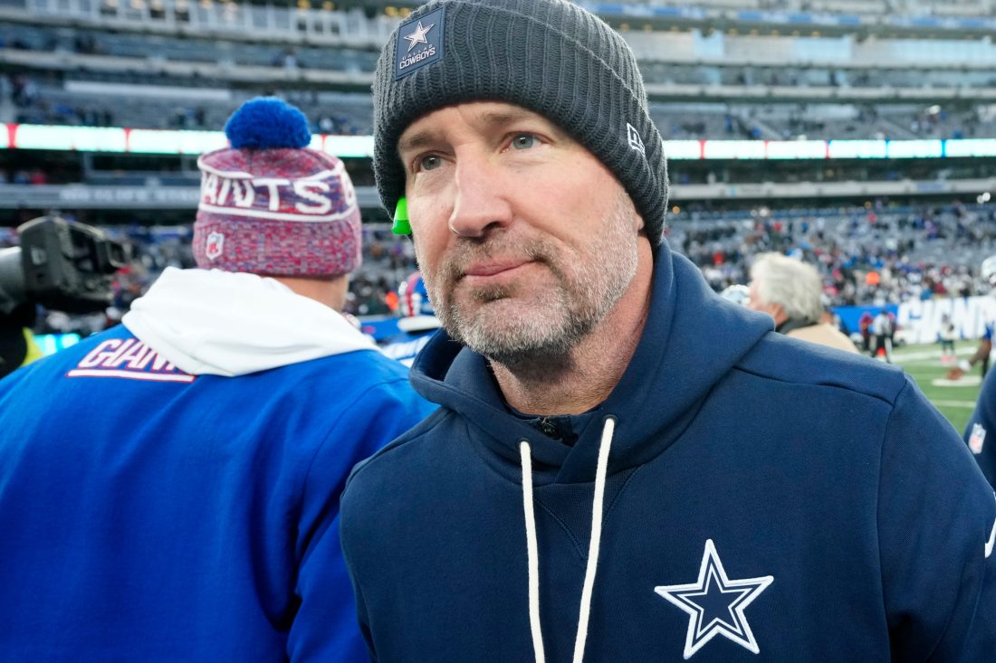 Dallas Cowboys Head Brian Schottenheimer is shown after his team lost to the New York Giants, 34-17, ,Sunday, January 4, 2026, in East Rutherford.