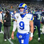 Jan 25, 2026; Seattle, WA, USA; Los Angeles Rams quarterback Matthew Stafford (9) leaves the field after the 2026 NFC Championship Game against the Seattle Seahawks at Lumen Field.