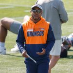 Jul 28, 2021; Englewood, CO, United States; Denver Broncos defensive backs coach Christian Parker during training camp at UCHealth Training Complex. Mandatory Credit: Isaiah J. Downing-USA TODAY Sports