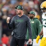 Oct 19, 2025; Glendale, Arizona, USA; Green Bay Packers quarterbacks coach Sean Mannion against the Arizona Cardinals at State Farm Stadium.