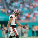 Dec 28, 2025; Miami Gardens, Florida, USA; Tampa Bay Buccaneers wide receiver Mike Evans (13) walks on the field during the fourth quarter against the Miami Dolphins at Hard Rock Stadium. Mandatory Credit: Sam Navarro-Imagn Images