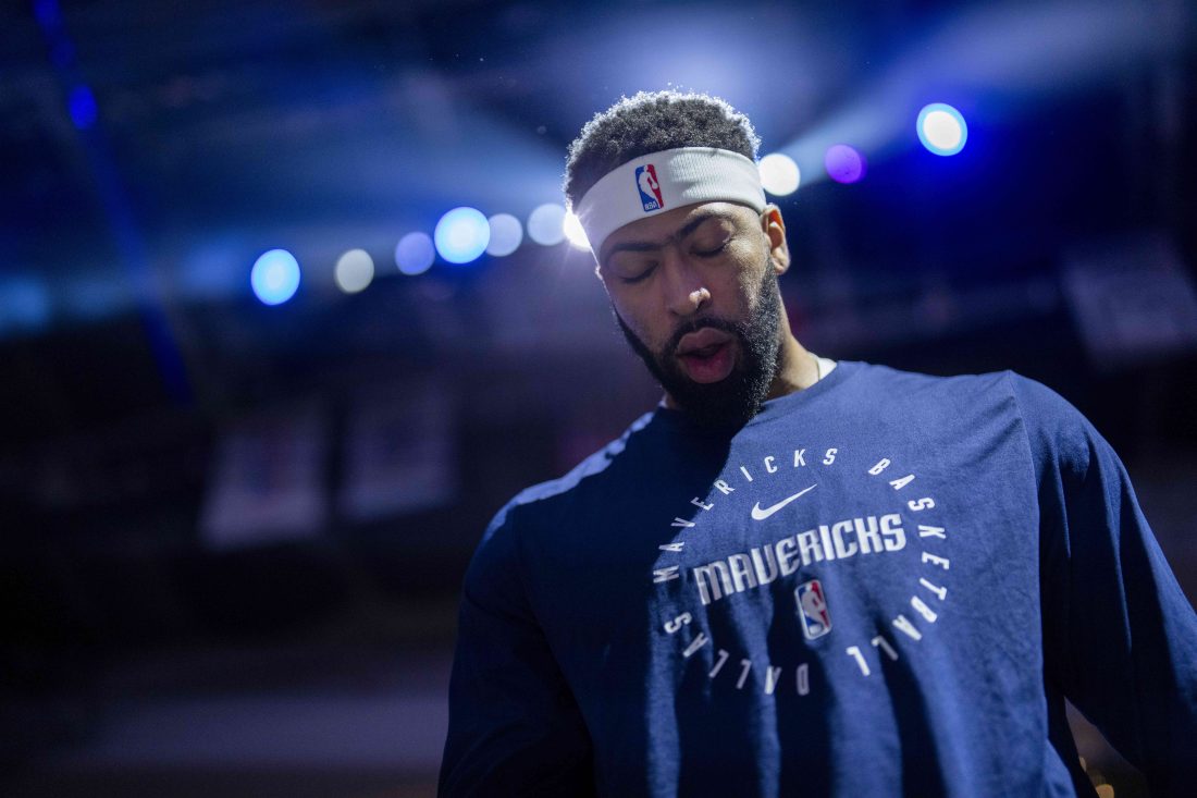 Jan 6, 2026; Sacramento, California, USA; Dallas Mavericks forward Anthony Davis (3) stands on the court before the start of the game against the Sacramento Kings at the Golden 1 Center. Mandatory Credit: Cary Edmondson-Imagn Images