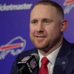 New Bills head coach Joe Brady talks about some of his vision as coach at the Bills field house in Orchard Park on Jan. 29, 2026.