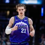 Feb 3, 2026; Indianapolis, Indiana, USA; Utah Jazz forward/center Lauri Markkanen (23) in the first half against the Indiana Pacers at Gainbridge Fieldhouse. Mandatory Credit: Trevor Ruszkowski-Imagn Images