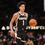 Feb 7, 2026; Atlanta, Georgia, USA; Atlanta Hawks forward Jalen Johnson (1) handles the ball against the Charlotte Hornets in the second quarter at State Farm Arena. Mandatory Credit: Brett Davis-Imagn Images