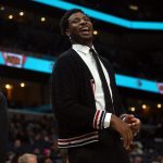Feb 20, 2026; Memphis, Tennessee, USA; Utah Jazz forward Jaren Jackson Jr. (20) reacts toward fans during the fourth quarter against the Memphis Grizzlies at FedExForum. Mandatory Credit: Petre Thomas-Imagn Images