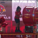 Cardinals fans sound the siren during a Cardinals draft party outside State Farm Stadium in Glendale on April 27, 2023. Nfl Arizona Cardinals Draft Party At State Farm Stadium Great Lawn