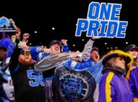 Detroit Lions fans cheer after the team selects Arkansas wide receiver Isaac TeSlaa with the 70th overall pick during the third round of the 2025 NFL Draft on Friday, April 25, 2025, at Lambeau Field in Green Bay, Wisconsin. The draft runs through April 26. Tork Mason/USA TODAY NETWORK-Wisconsin