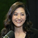 Feb 3, 2026; San Francisco, CA, USA; Mina Kimes on radio row at the Super Bowl LX media center at the Moscone Center. Mandatory Credit: