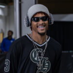 Feb 21, 2026; New Orleans, Louisiana, USA; Philadelphia 76ers guard Kelly Oubre Jr. (9) arrives at the arena before the game against the New Orleans Pelicans at Smoothie King Center. Mandatory Credit: