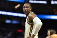 Mar 2, 2026; San Francisco, California, USA; Golden State Warriors center Al Horford (20) looks back at the Los Angeles Clippers bench in response to some good-natured ribbing during the third quarter at Chase Center. Mandatory Credit: D. Ross Cameron-Imagn Images