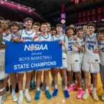 Gill St. Bernard’s High School boys basketball team celebrates their first-ever state title, beating Holy Cross in the Non-Public B final on March 12, 2026 at Jersey Mike's Arena in Piscataway.