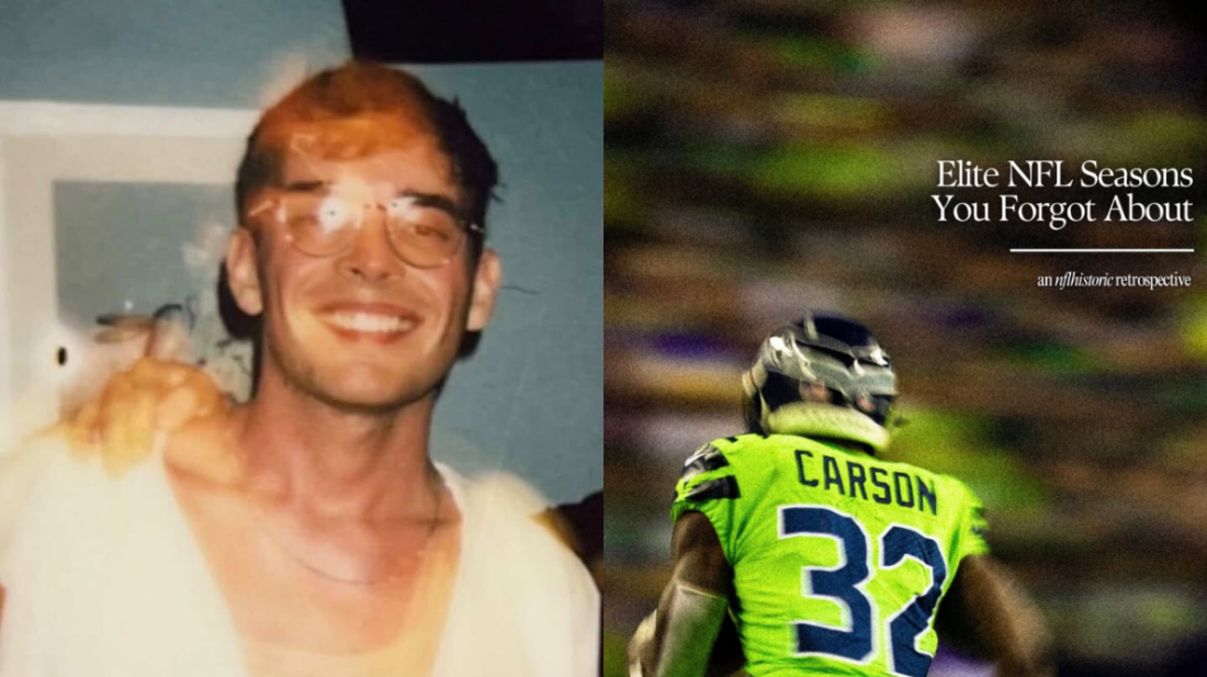 Zach Richards and a post from his Instagram account, NFL Historic