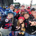 Apr 24, 2025; Green Bay, WI, USA; Houston Texans fans cheer before the first round of the 2025 NFL Draft at Lambeau Field. Mandatory Credit: Kirby Lee-Imagn Images
