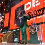 Apr 24, 2025; Green Bay, WI, USA; Texas A&M Aggies defensive end Shemar Stewart is selected by the Cincinnati Bengals as the number seventeen pick in the first round of the 2025 NFL Draft at Lambeau Field. Mandatory Credit: Kirby Lee-Imagn Images