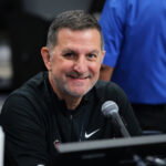 Oct 26, 2025; Miami, Florida, USA; Miami Heat public address announcer Michael Baiamonte is photographed after the game between the New York Knicks and the Miami Heat at Kaseya Center. Mandatory Credit: Sam Navarro-Imagn Images