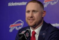 New Bills head coach Joe Brady talks about some of his vision as coach at the Bills field house in Orchard Park on Jan. 29, 2026.